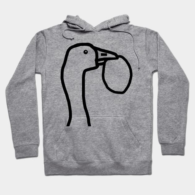 Portrait of a Goose Stealing an Easter Egg Outline Hoodie by ellenhenryart